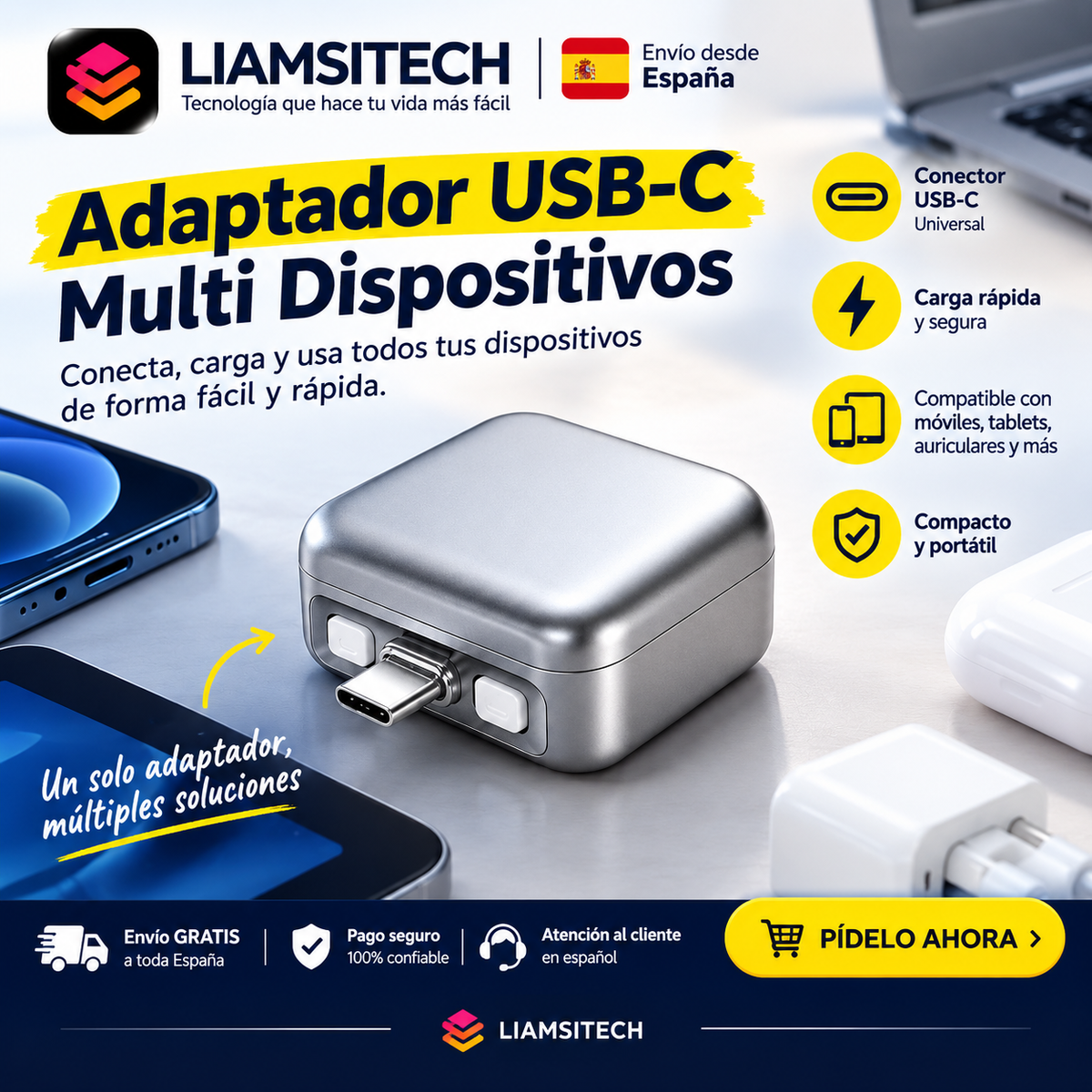 Adattatore USB-C intelligente multi-dispositivo