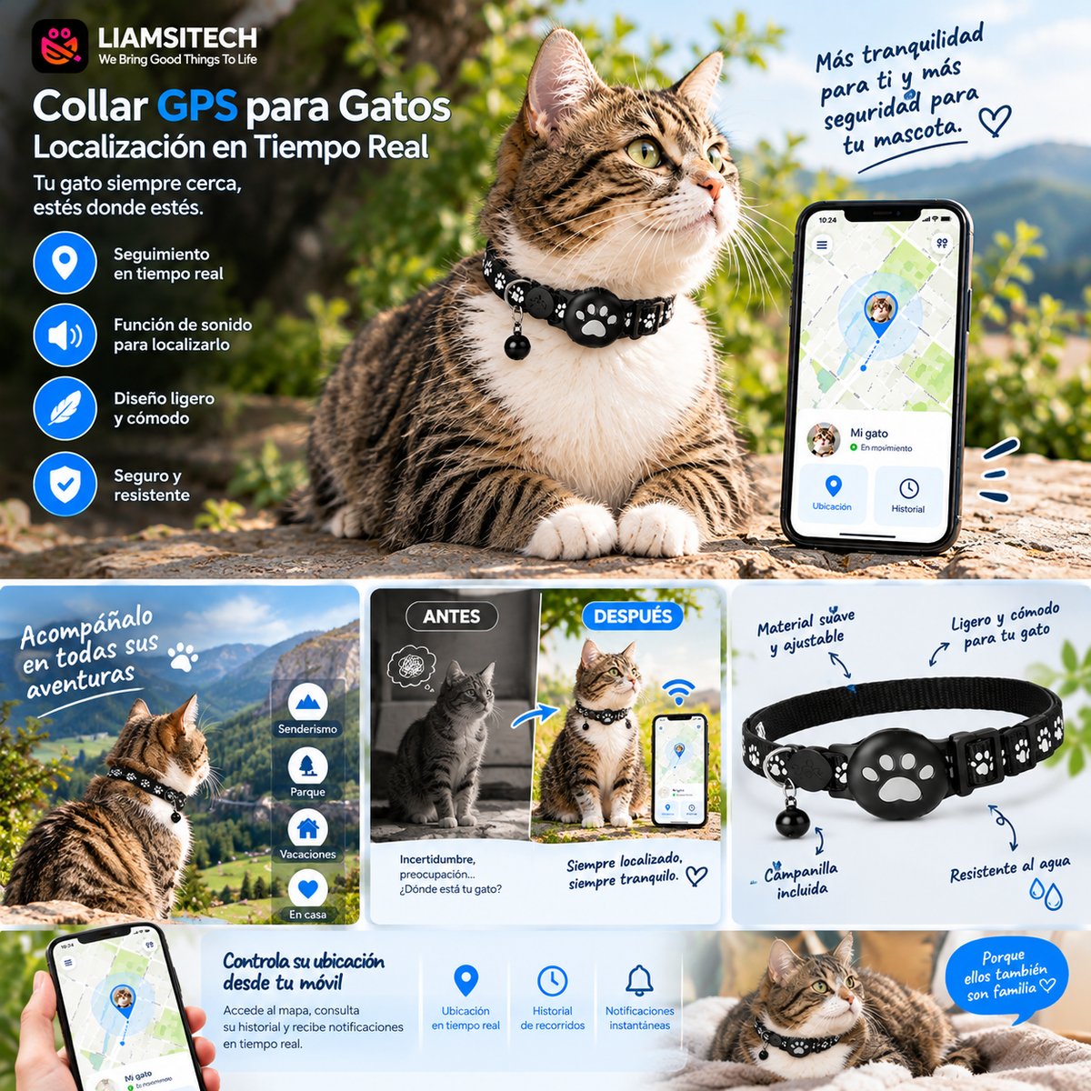 Collare GPS per Gatti con Localizzazione in Tempo Reale